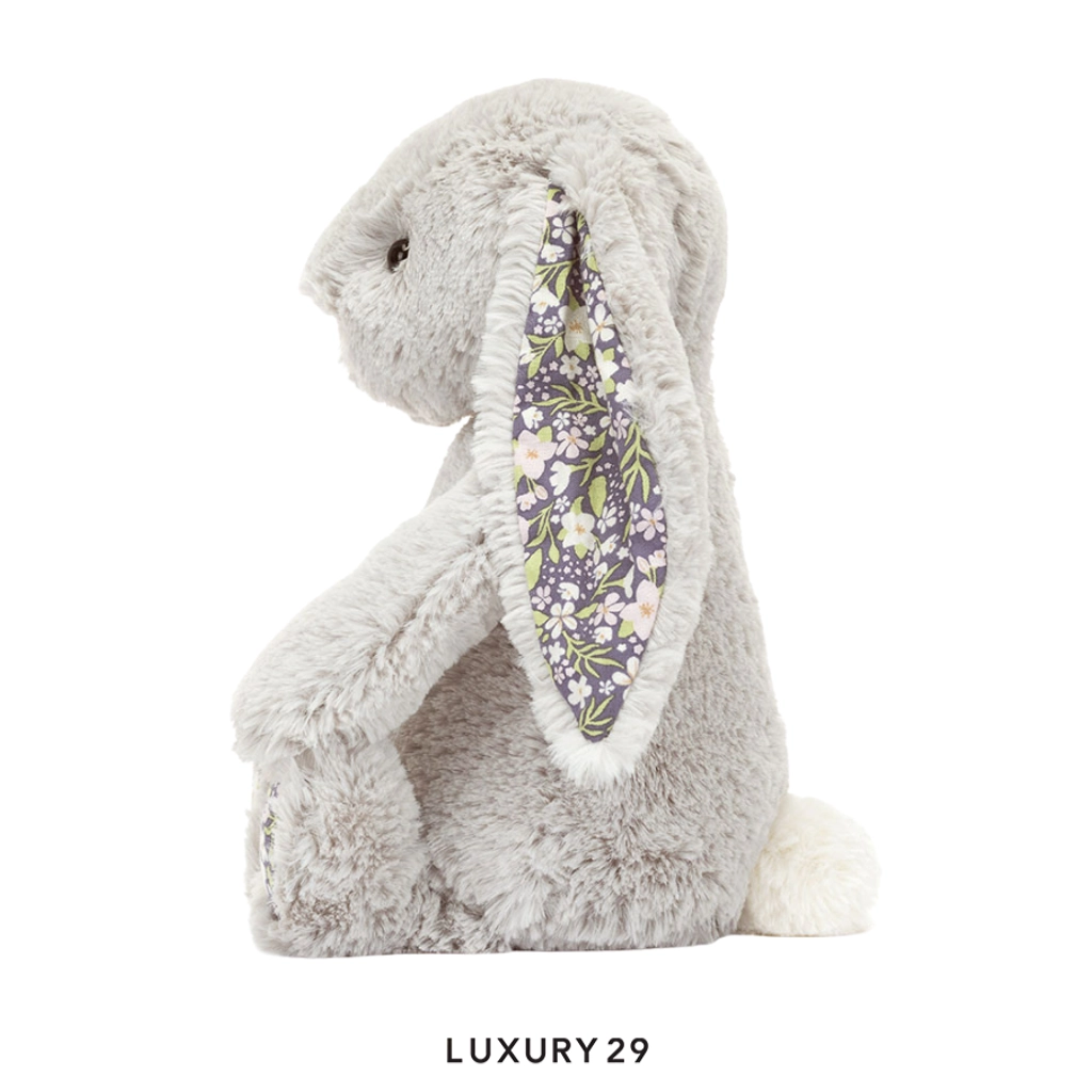 JellyCat Blossom Silver Bunny Bloom Small Grey
